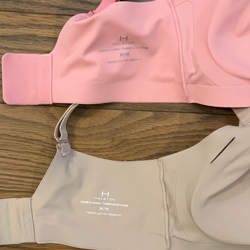 H by Halston NWOT Seamless Wireless Bras (2 pack) in Pink and Beige size medium - Picture 6 of 7
